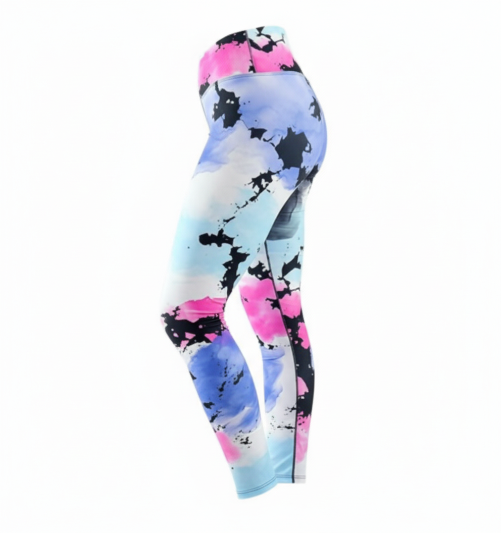 Leggins deportivos con estampado acuarela que moldea tu figura con energía artística