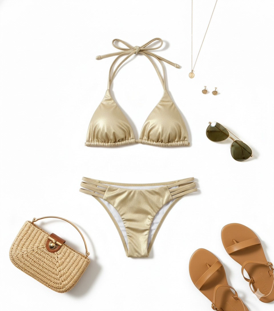 Bikini de dos piezas con pañoleta que resalta tu figura con estilo sensual y versátil