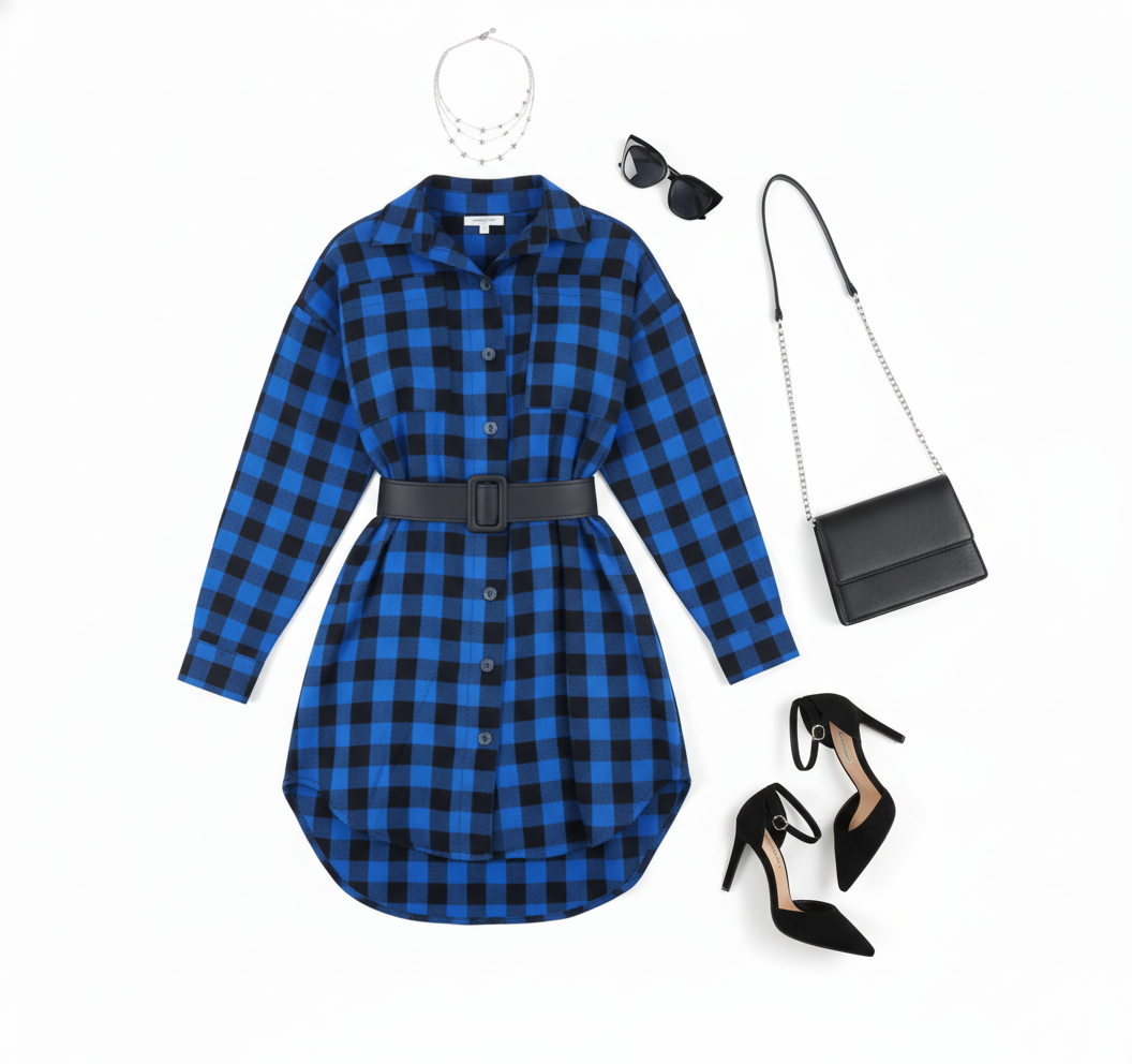 Blusón camisero con caída ligera que alarga tu figura