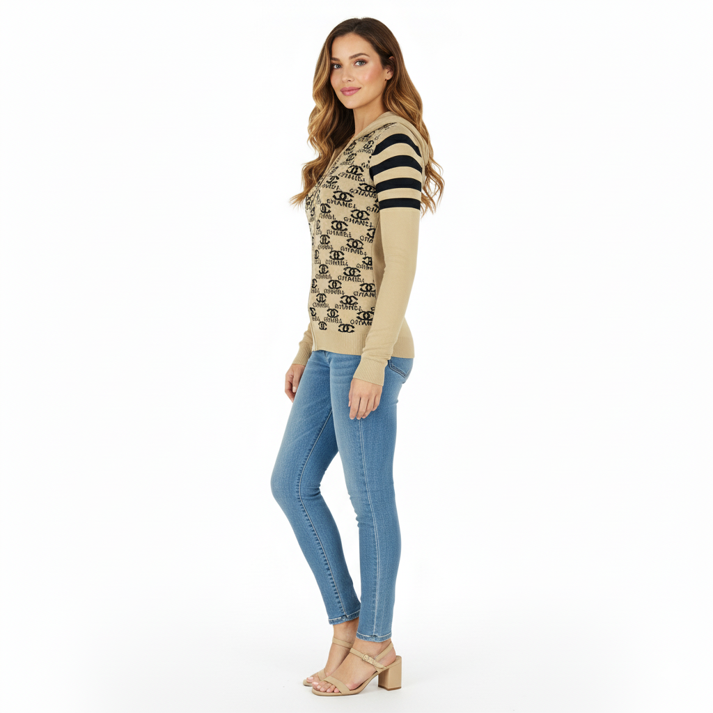 Suéter con capucha y personaje animado para un look divertido y moderno