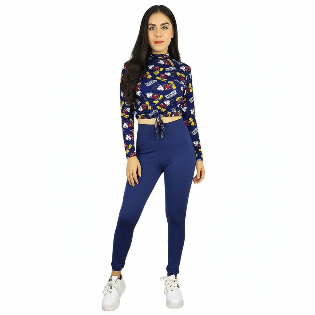 Conjunto estampado que combina diversión y estilo relajado