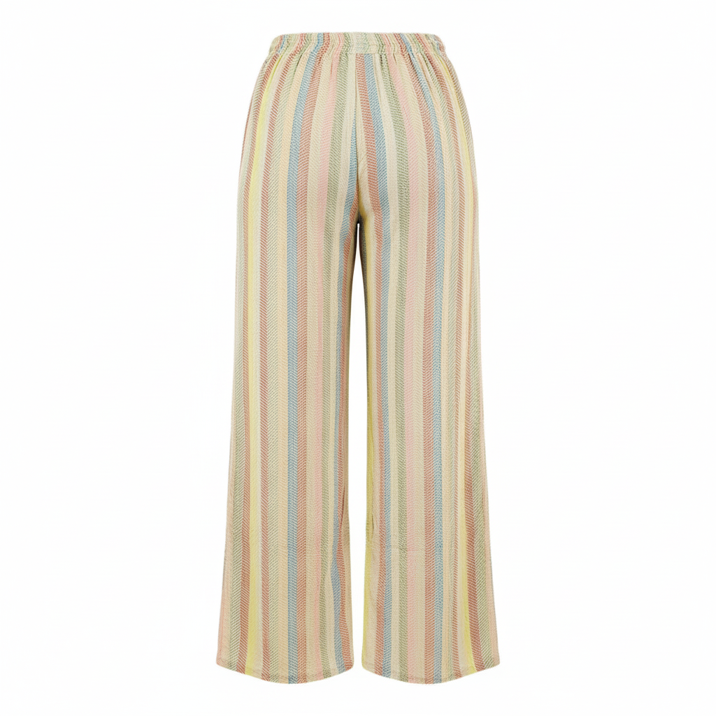 Pantalón acampanado con rayas que estilizan tu figura