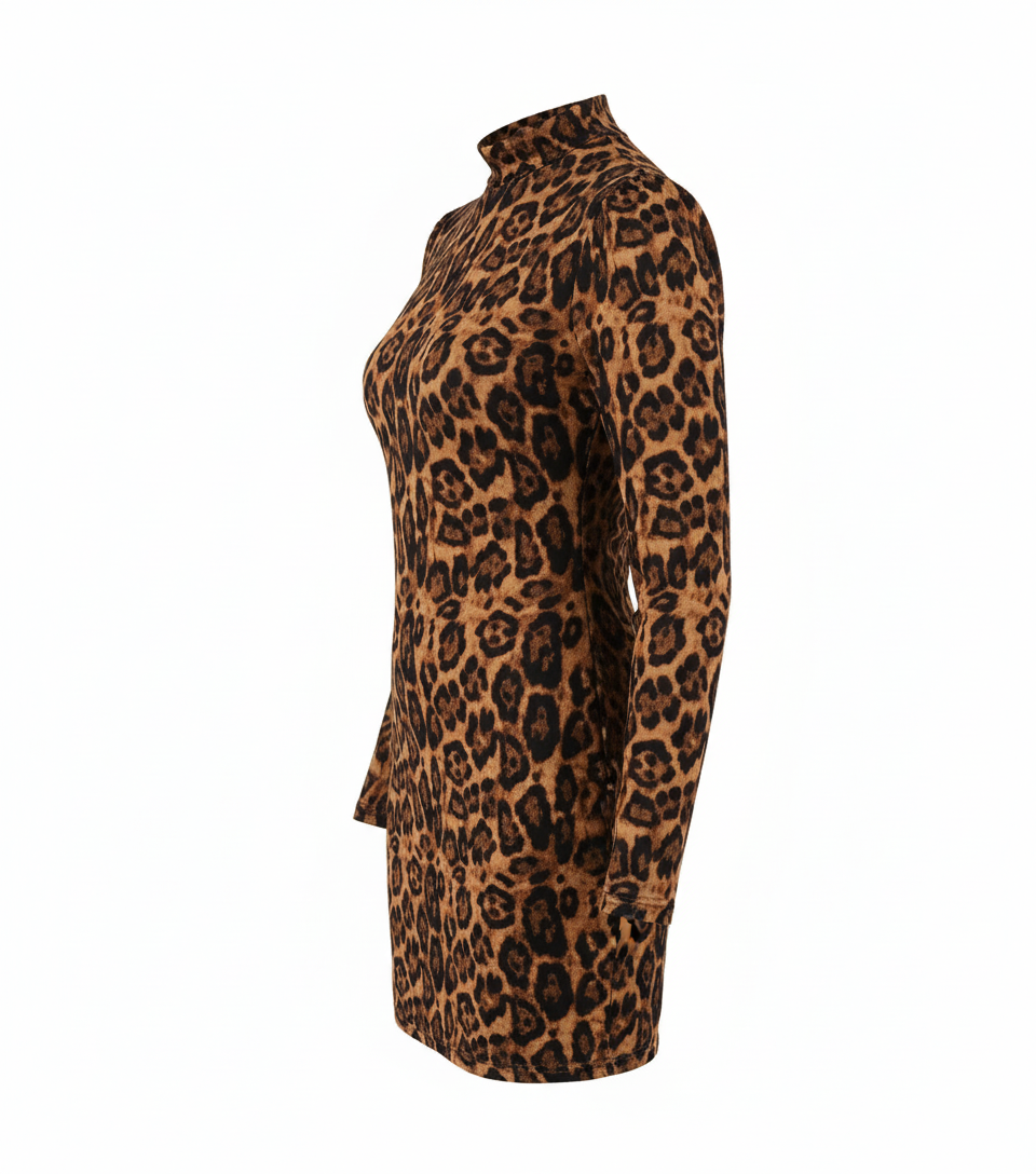Minivestido animal print que seduce con fuerza y actitud felina