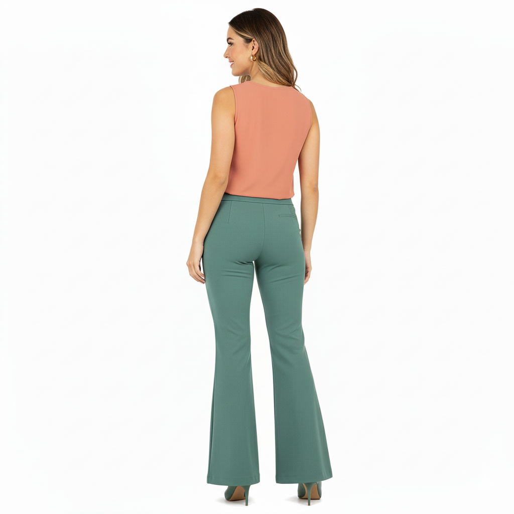 Pantalón acampanado con caída elegante para un look relajado y moderno