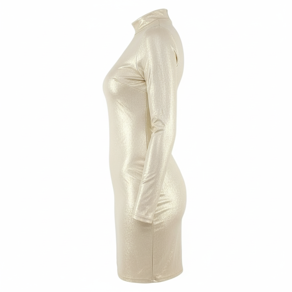 Vestido corto brillante que estiliza tu silueta con glamour magnético