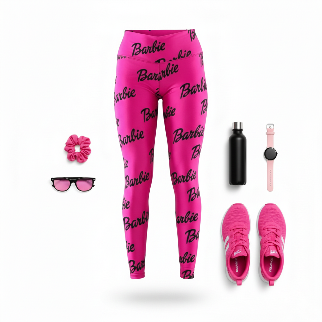 Leggins deportivos con estampado Barbie que realzan tu energía visual