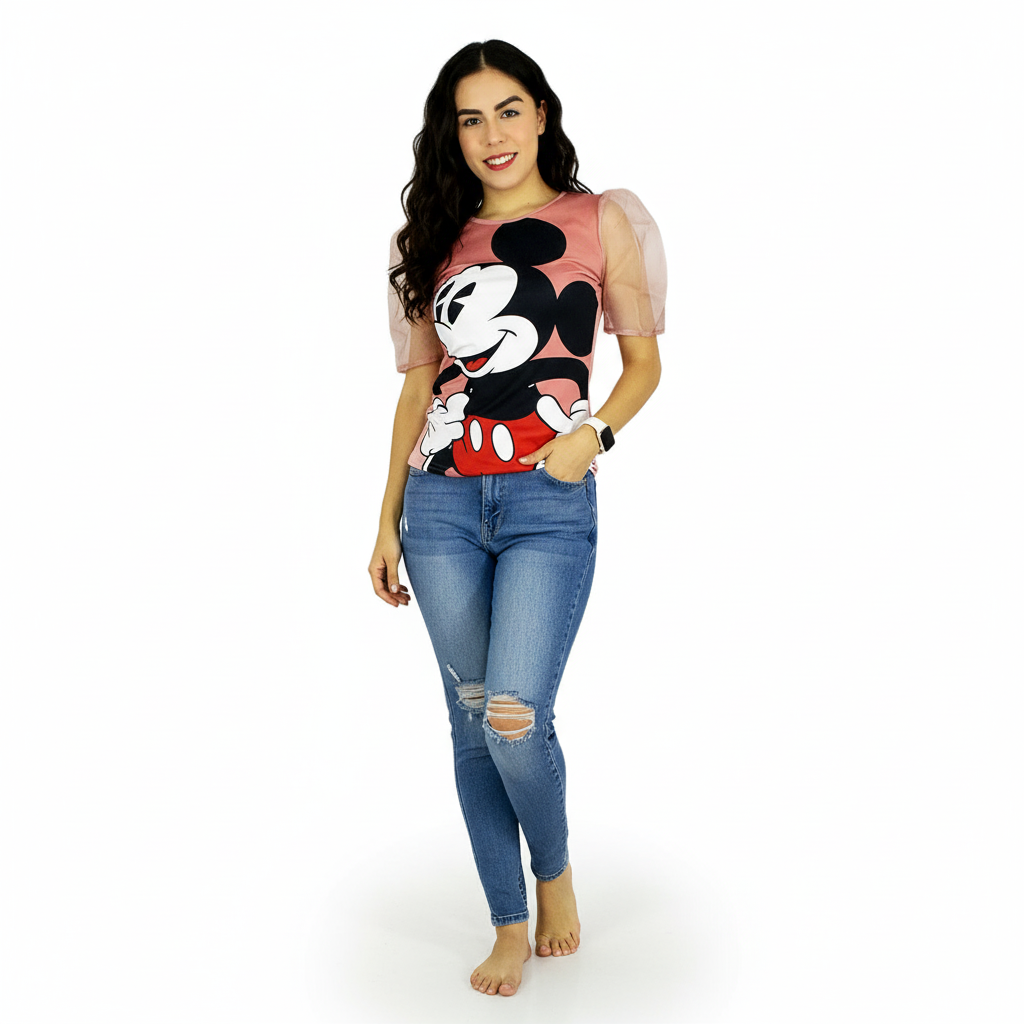 Blusa manga princesa con estampado divertido que resalta tu personalidad