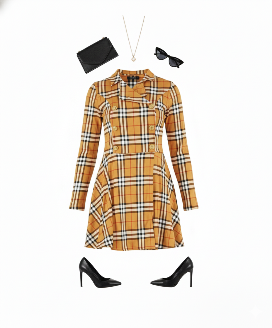 Mini vestido corte imperio con estampado que alarga visualmente