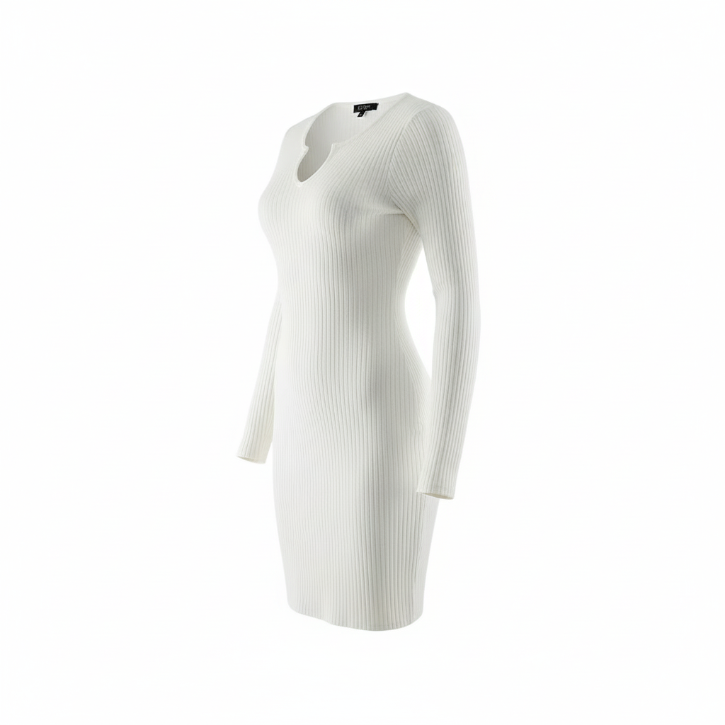 Vestido corto con textura acanalada que estiliza al instante