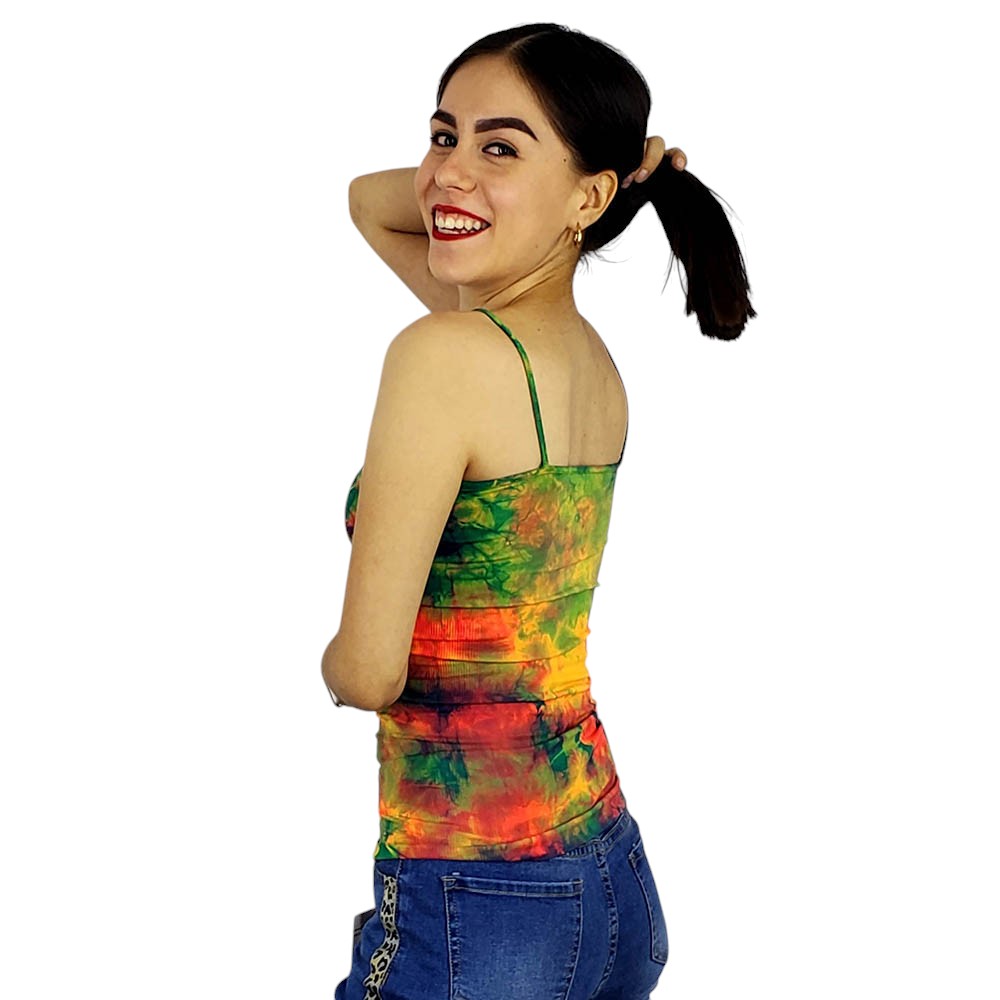 Blusa de tirantes con fruncido que alegra tu día