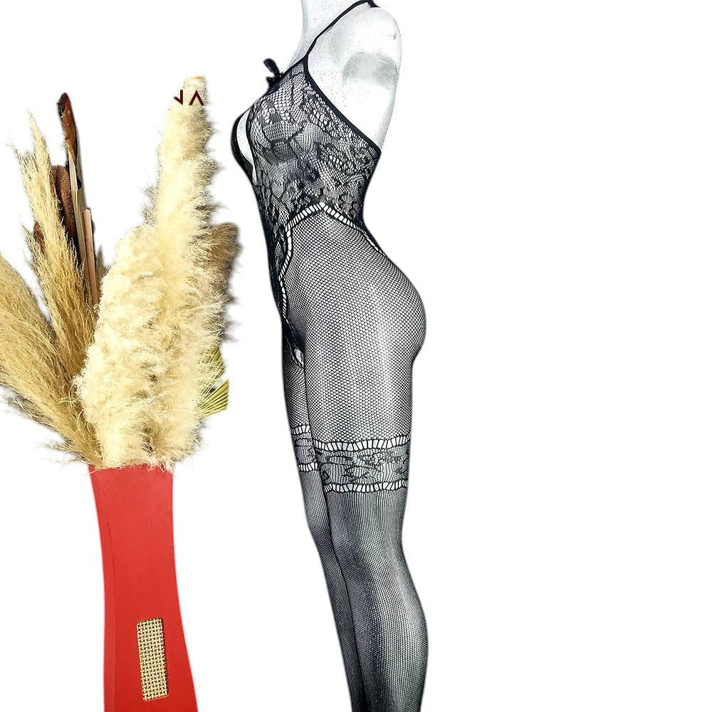 Body teddy largo con encaje que seduce con sutileza extrema