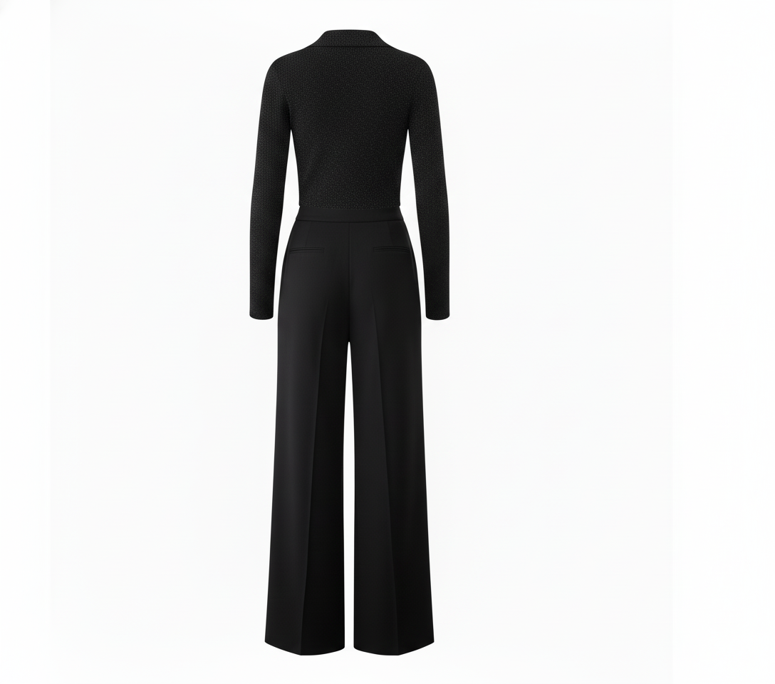 Conjunto casual con brillo sutil que estiliza sin esfuerzo