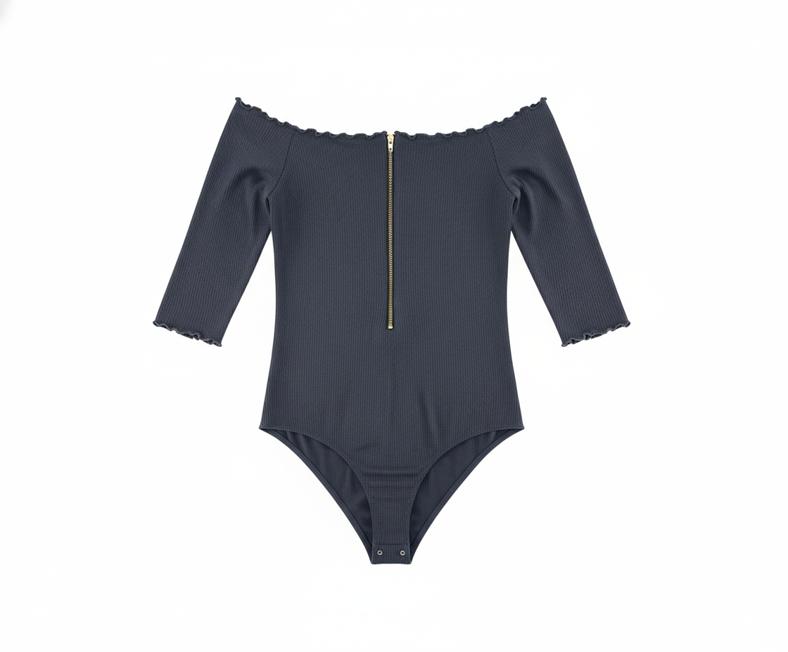 Pantyblusa con hombros descubiertos y cremallera que enmarca tu figura