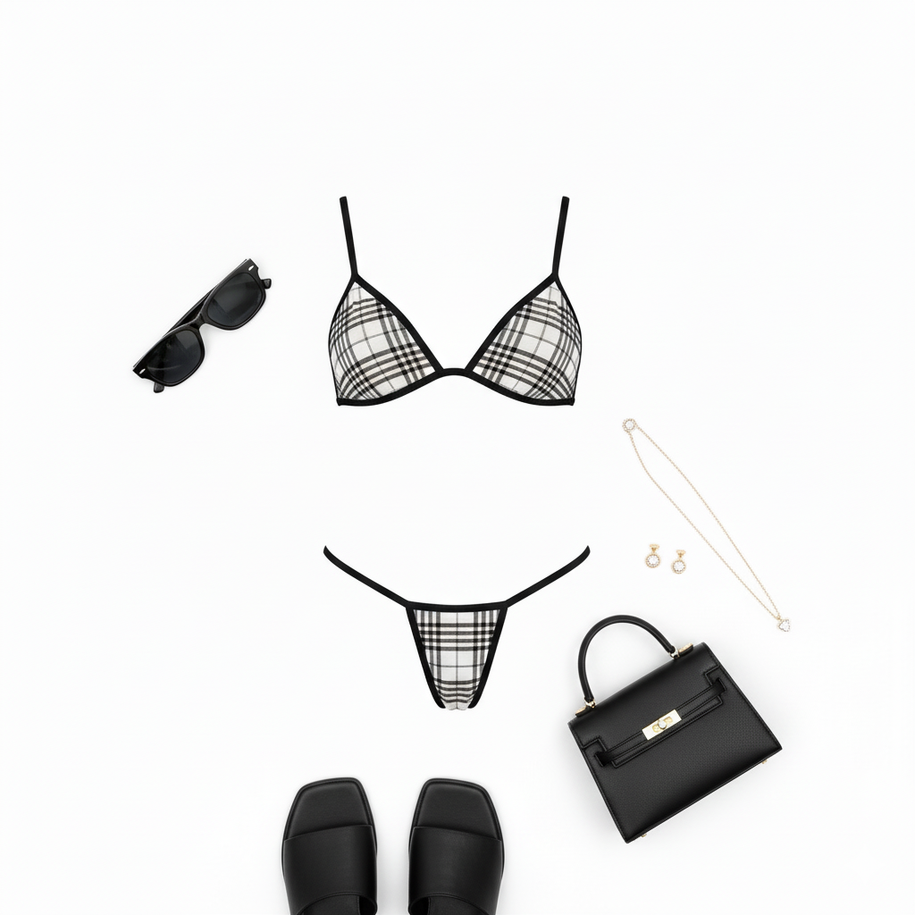 Bikini a cuadros con ajuste que realza tu figura con picardía