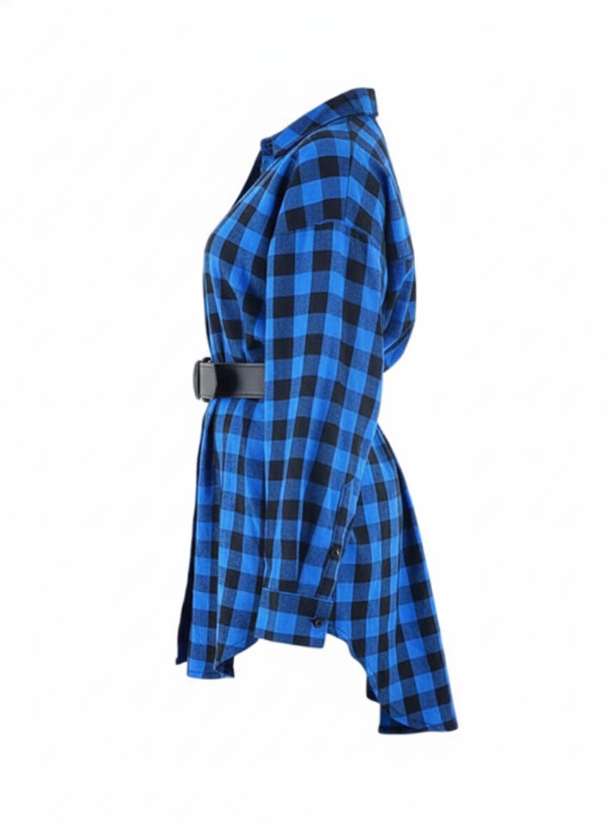 Blusón camisero con caída ligera que alarga tu figura