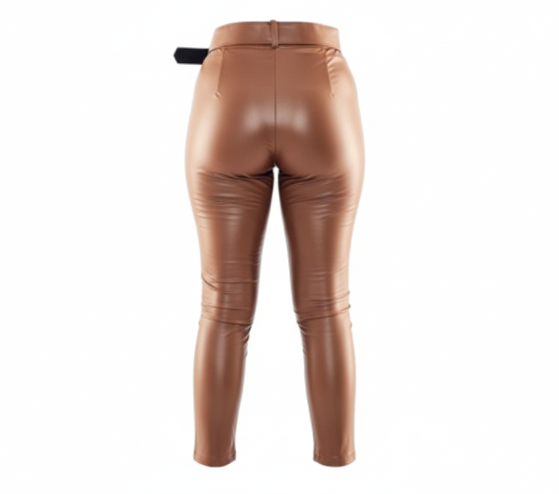 Pantalón cargo satinado con caída fluida y efecto visual vibrante