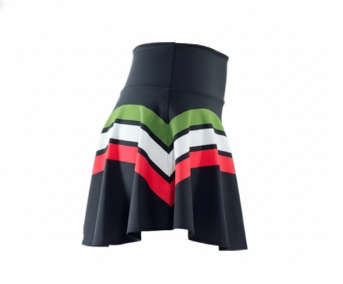 Falda short deportiva con estampado patriótico que resalta tu movimiento