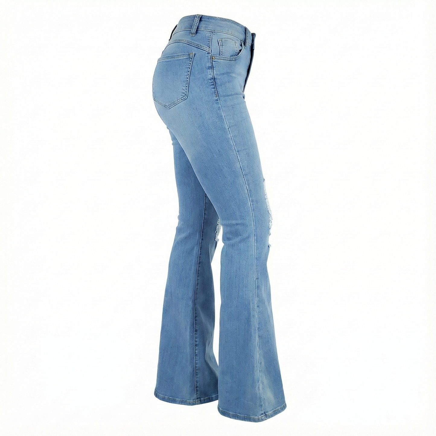 Pantalón acampanado de mezclilla que alarga tus piernas con estilo vintage