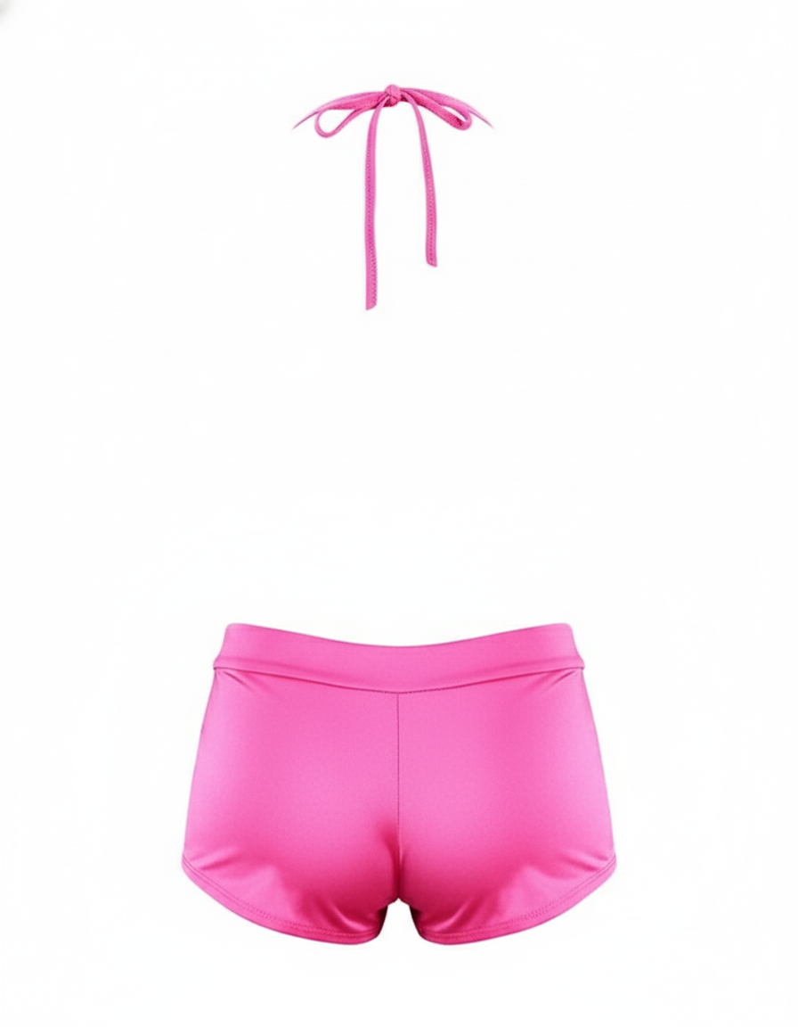 Conjunto short y blusa con escote drapeado que resalta tu sensualidad