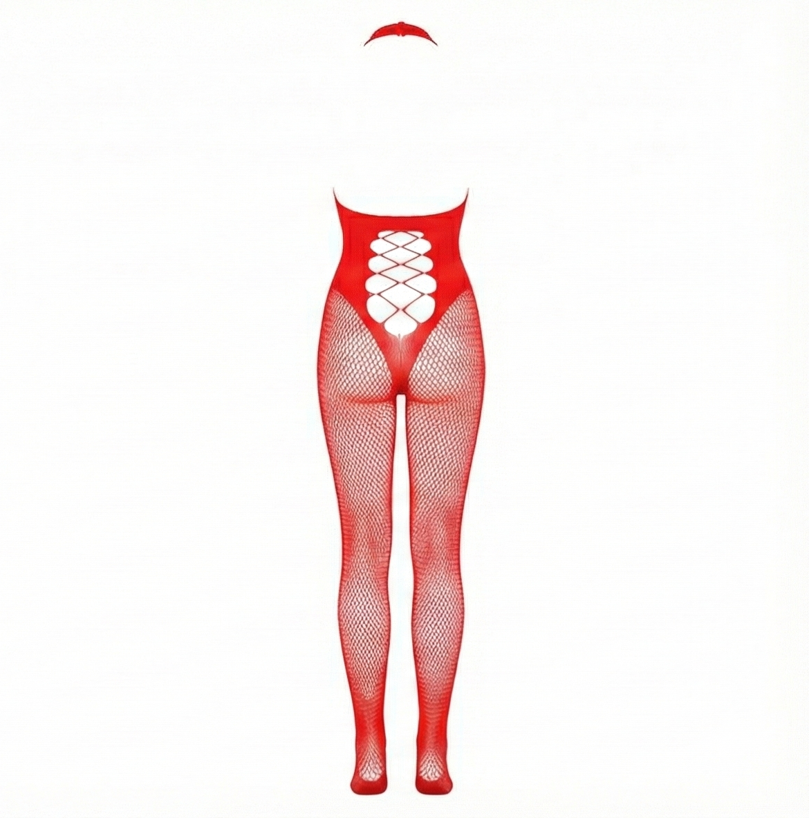 Enterizo largo de malla con escote profundo que enciende tu seguridad