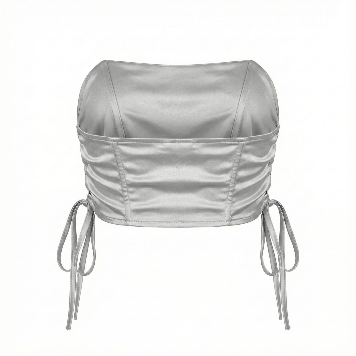 Blusa corset satinado con jaretas que enmarca tu figura