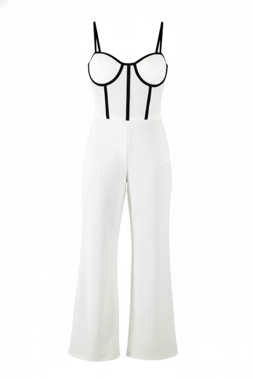 Palazzo largo con efecto corset que estiliza al instante