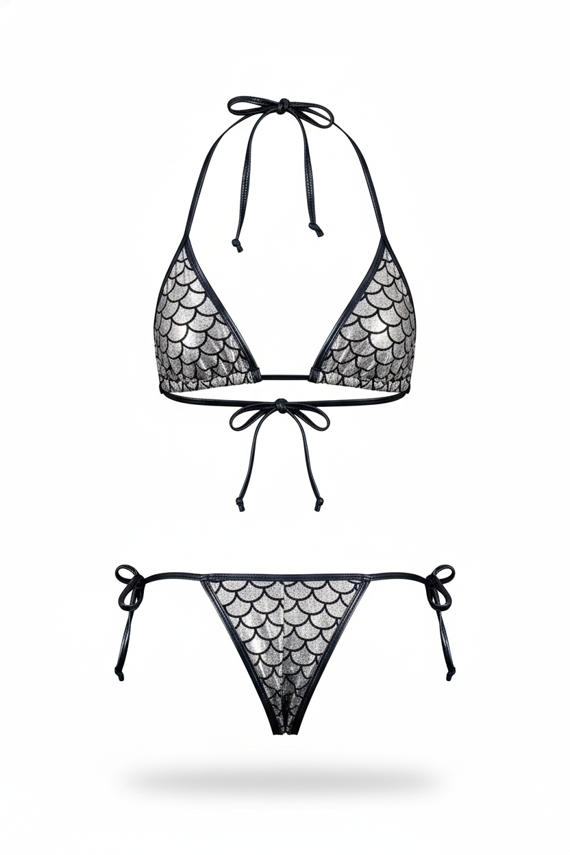 Bikini con brillo escamoso que enciende tu lado más atrevido