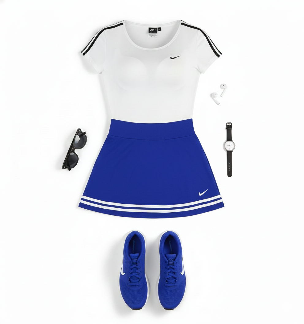 Conjunto deportivo con falda que combina movimiento y feminidad activa
