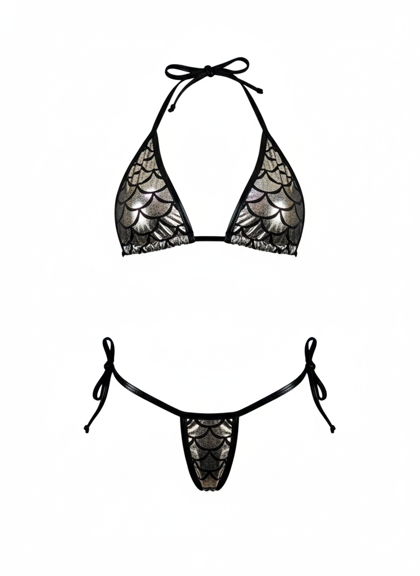Bikini con brillo escamoso que enciende tu lado más atrevido