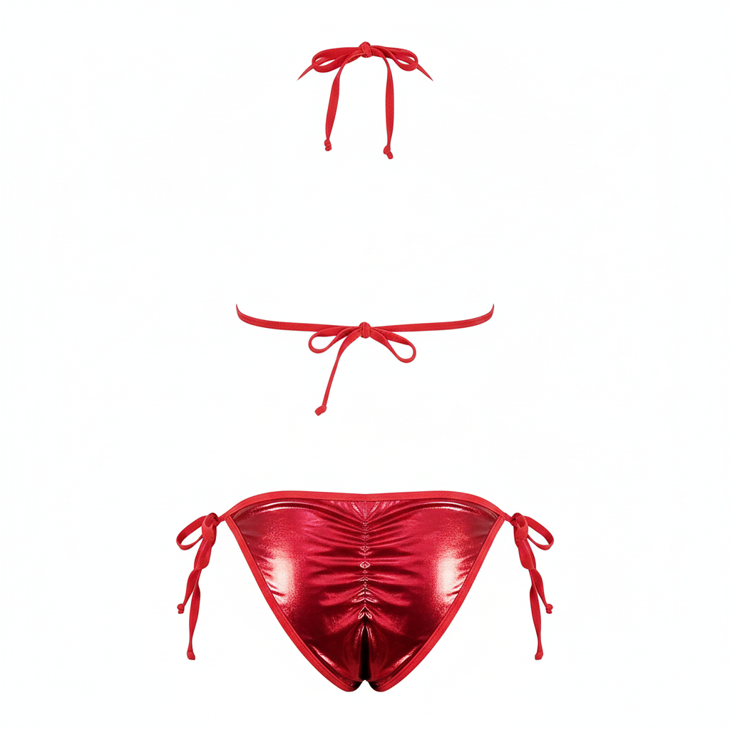Bikini metálico con fruncido que potencia tu lado atrevido