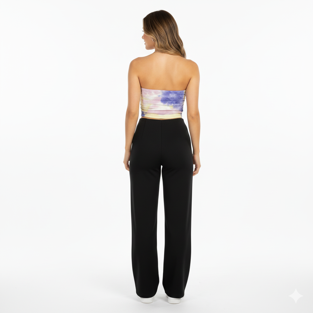 Crop top tipo tubo con estampado vibrante que resalta tu alegría natural