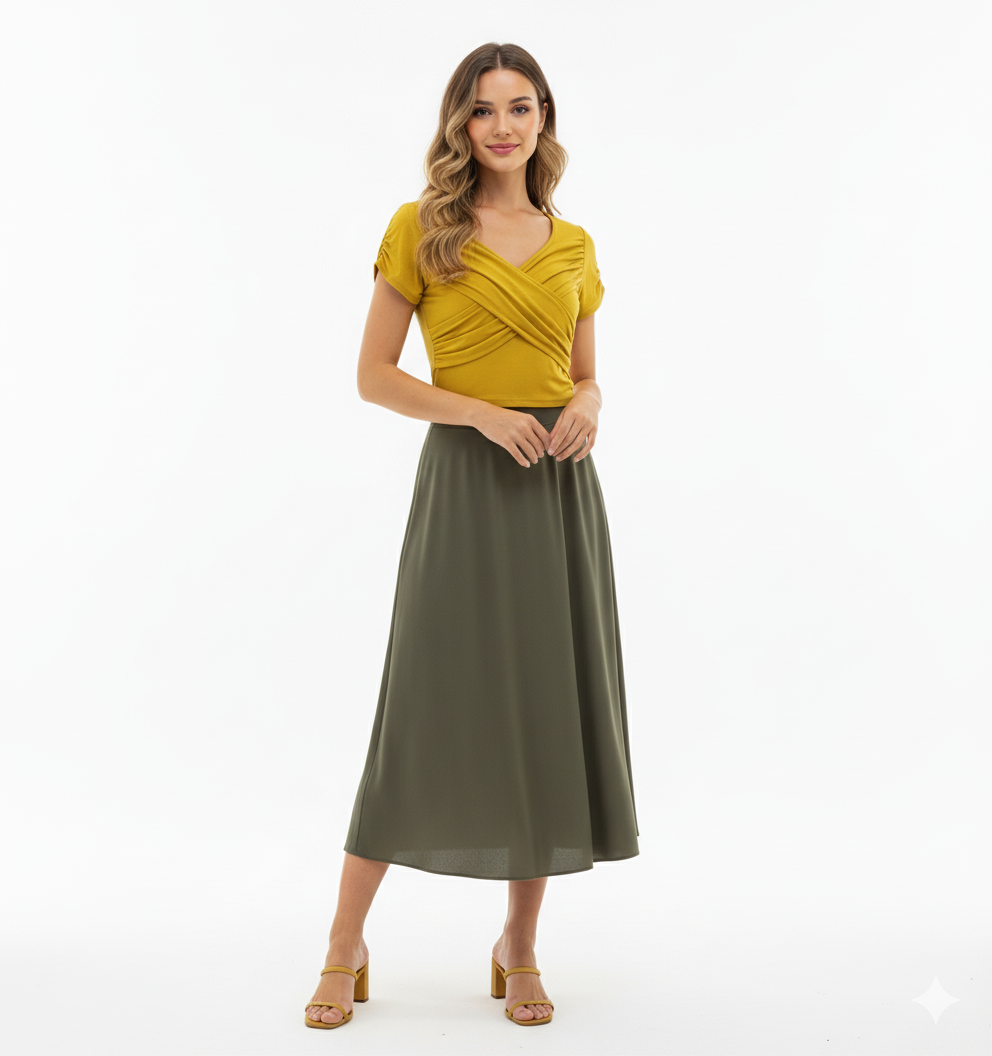 Blusa cruzada con hombros descubiertos que resalta tu figura con frescura