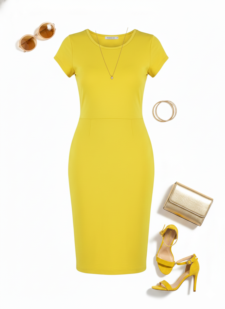 Vestido tipo lápiz con bolsillos que define tu silueta con elegancia funcional
