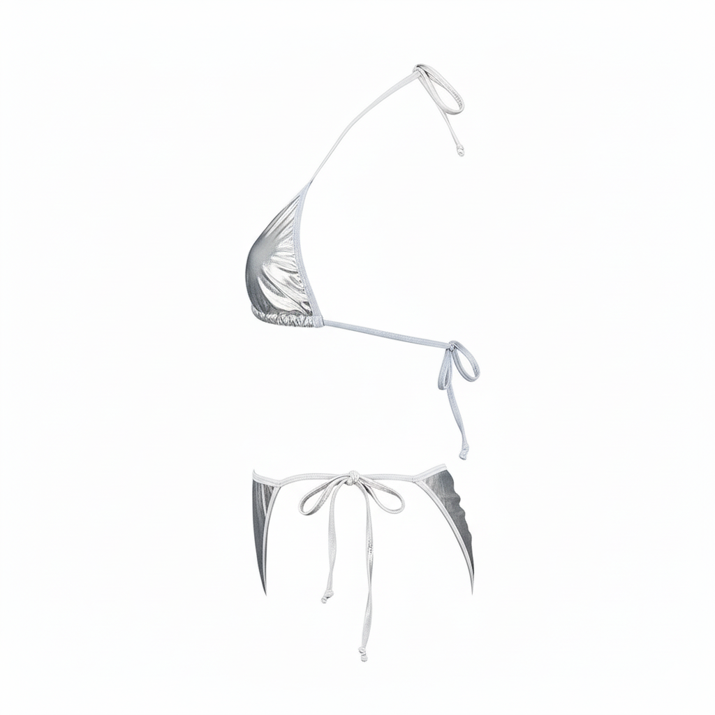 Bikini metálico con fruncido que potencia tu lado atrevido