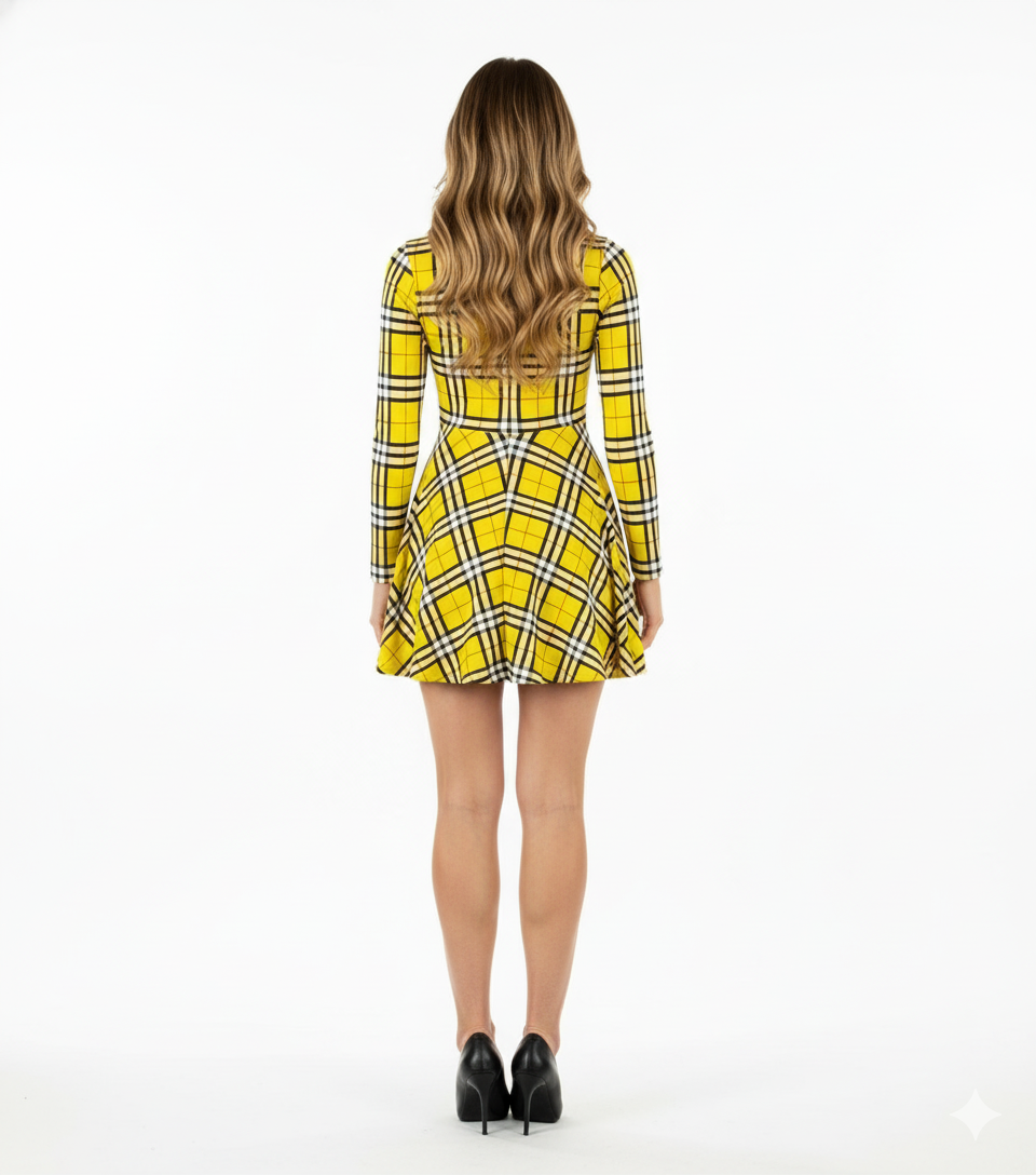 Mini vestido corte imperio con estampado que alarga visualmente