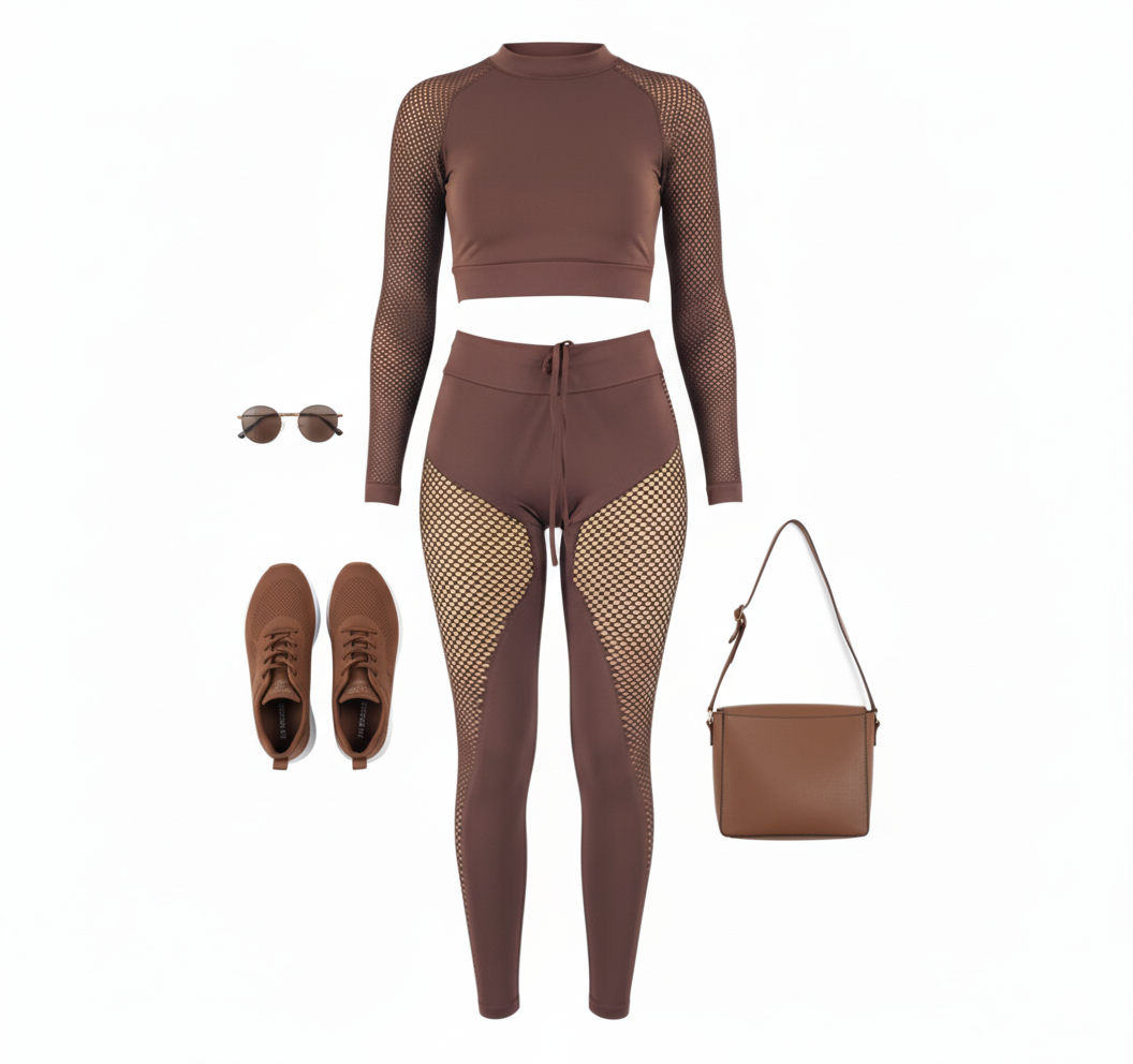 Conjunto deportivo con transparencias que moldea tu figura con estilo