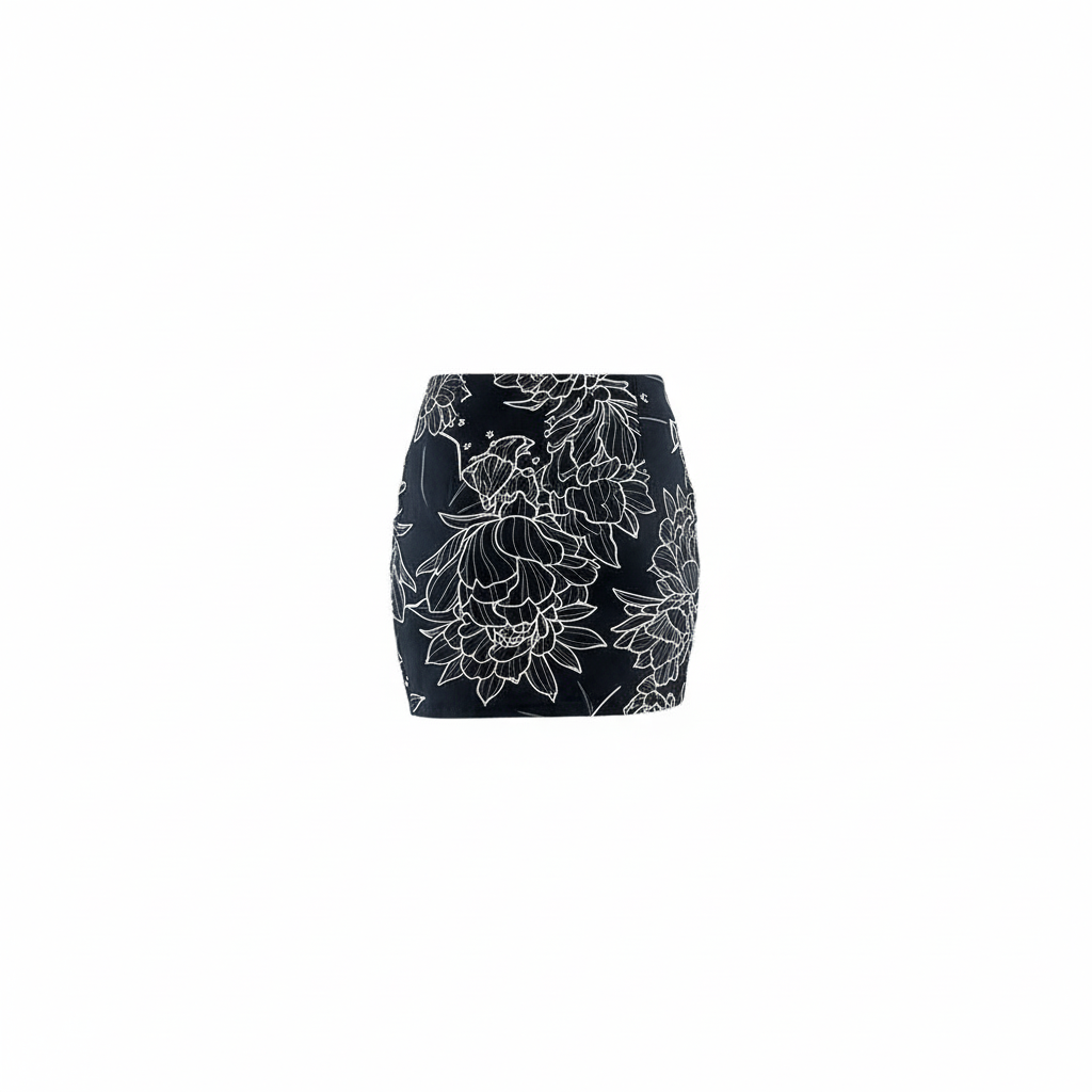 Minifalda estampada que realza tu figura con un toque atrevido terminado estampado flores