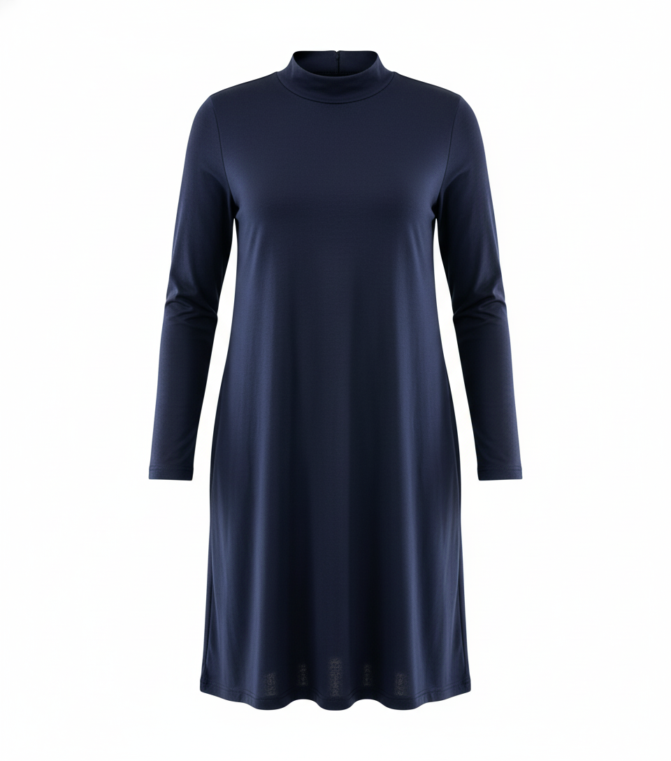 Vestido corte imperio con manga larga que alarga visualmente tu silueta