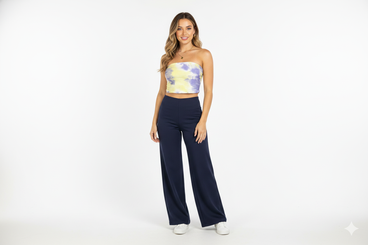 Crop top tipo tubo con estampado vibrante que resalta tu alegría natural
