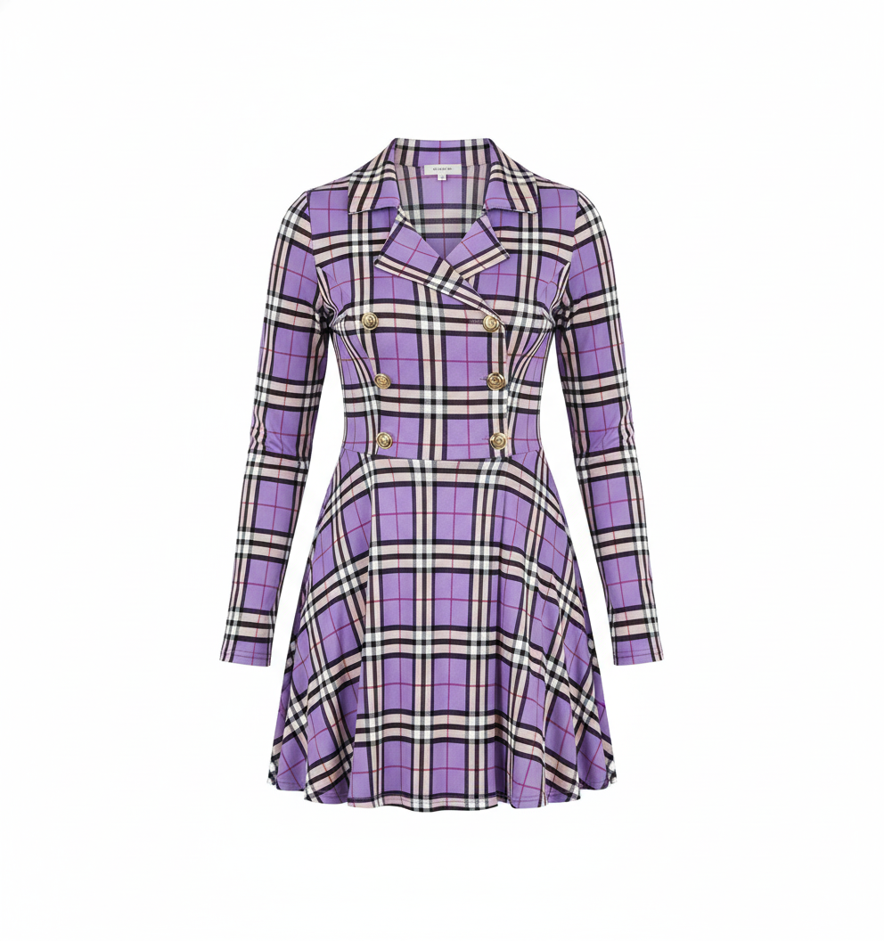 Mini vestido corte imperio con estampado que alarga visualmente