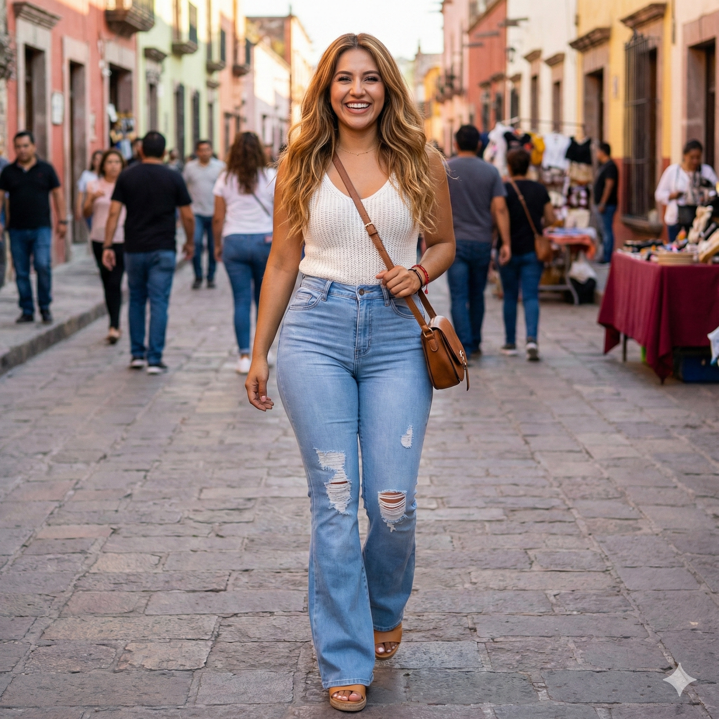 Pantalón acampanado de mezclilla que alarga tus piernas con estilo vintage