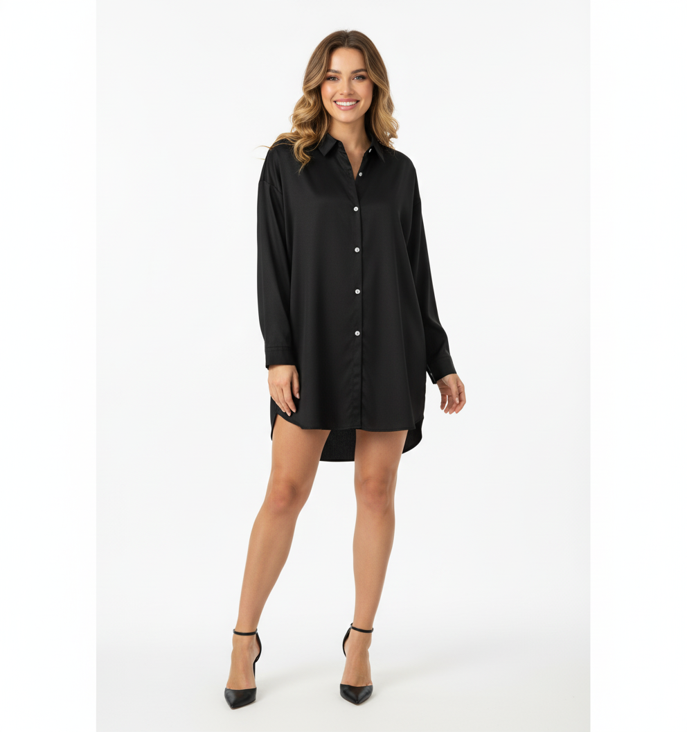 Blusa oversize tipo camisa para un look relajado y moderno