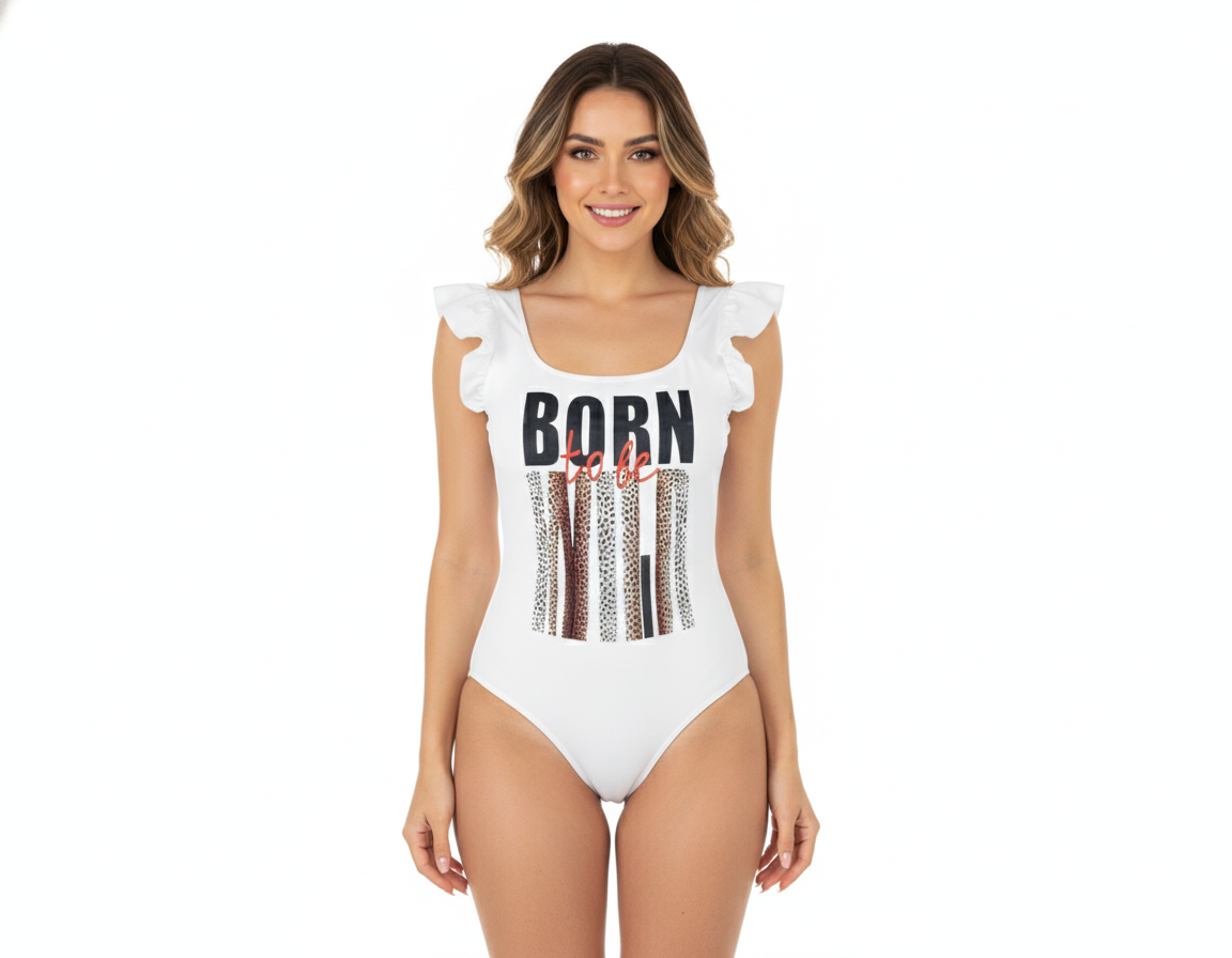 Pantyblusa estampada con olanes que resalta tu encanto femenino