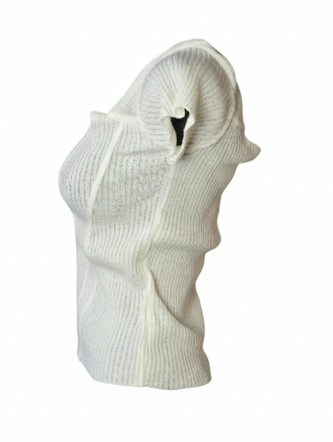 Blusa rib manga corta con escote cuadrado y costuras moldeadoras