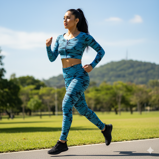 Conjunto deportivo con grecas que estiliza tu cuerpo con poder visual