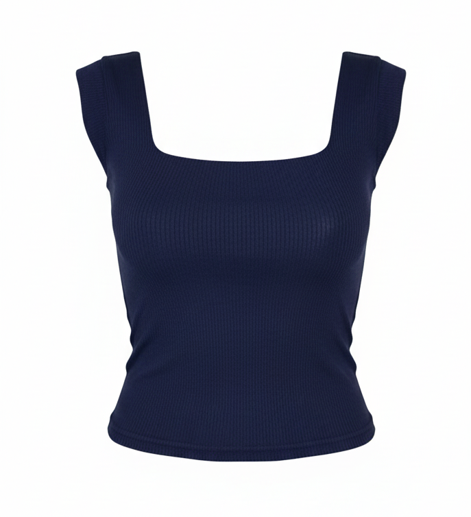 Blusa sin mangas con escote cuadrado que realza tus hombros con frescura