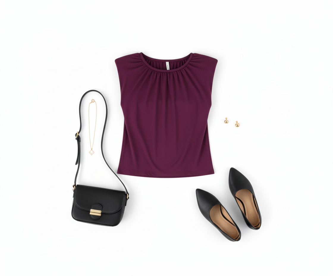 Blusa sin mangas con hombros marcados que estiliza tu torso