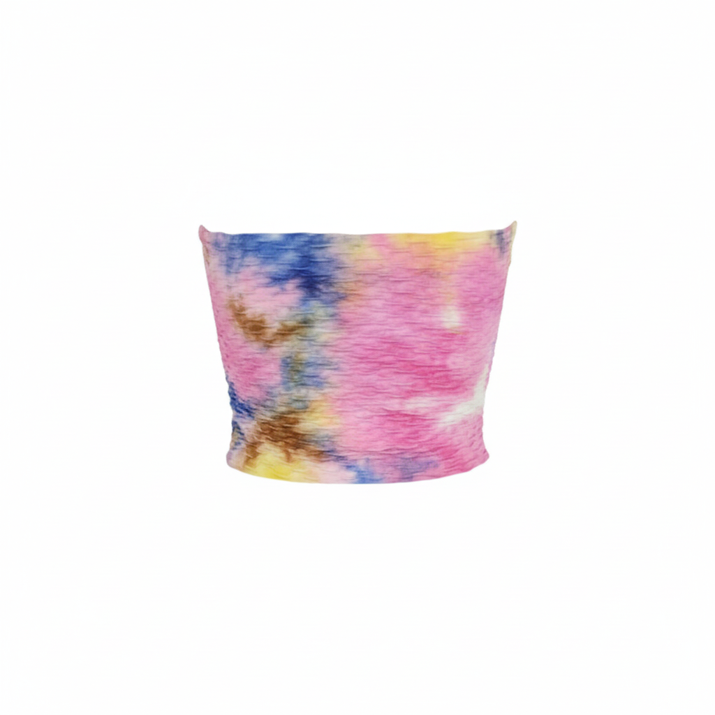 Crop top tipo tubo con estampado vibrante que resalta tu alegría natural