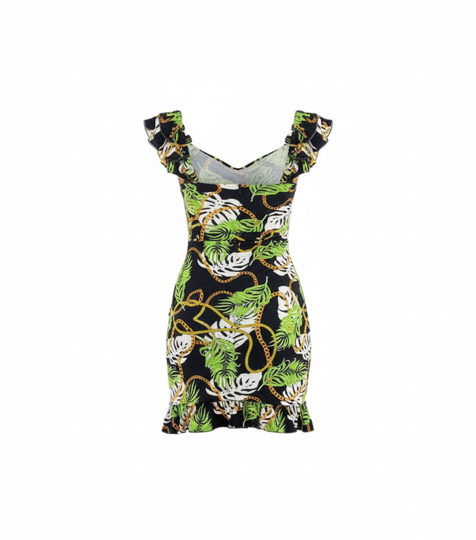 Vestido corto con olanes que resalta tu frescura natural