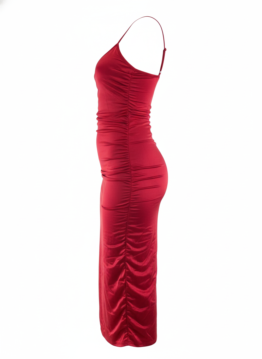 Vestido corte Chanel satinado que moldea tu silueta con sofisticación